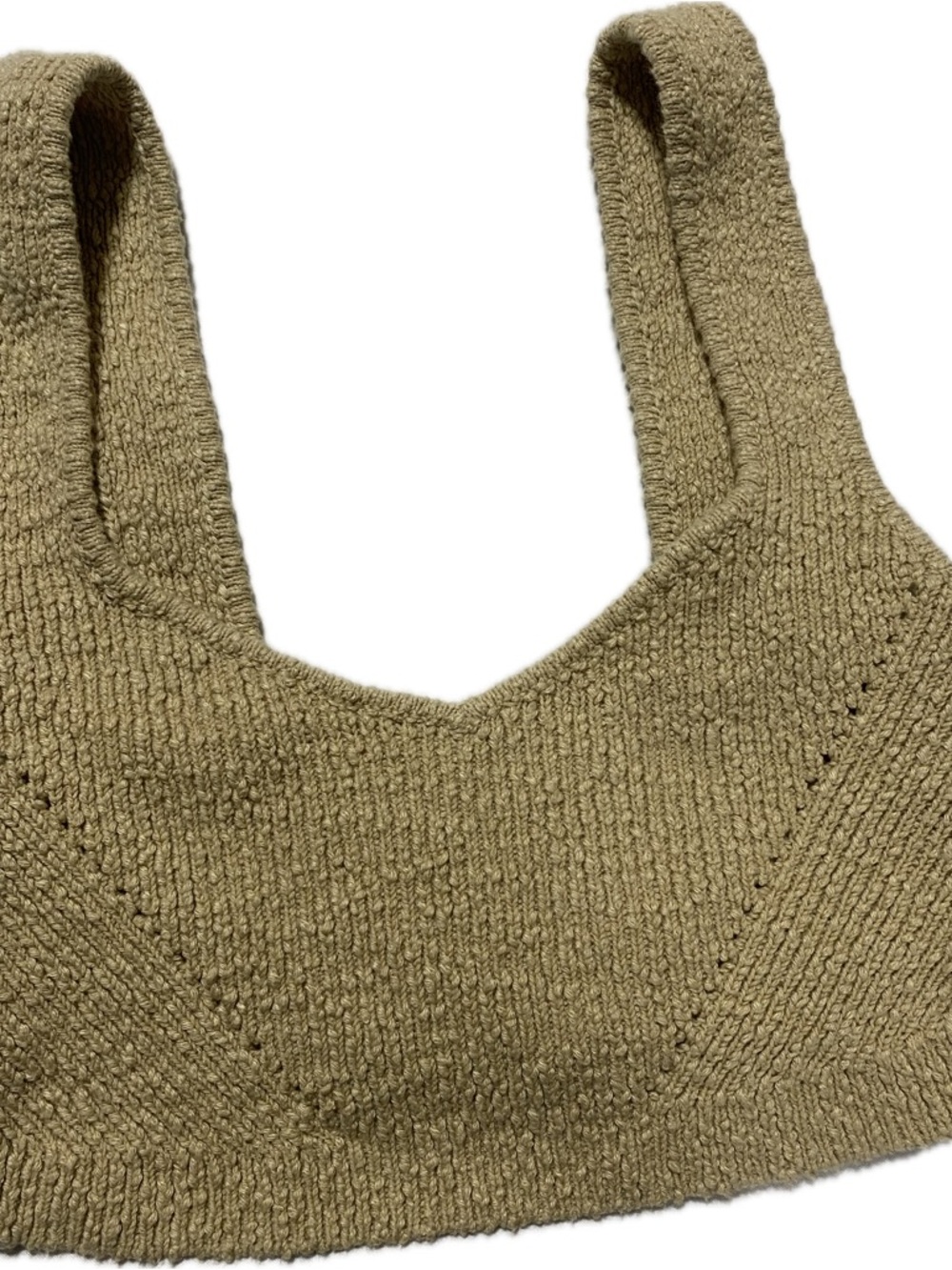 Urban Outfitters Tan Ribbed Knit Crop Tank